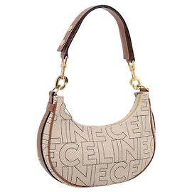 Céline CELINE Medium Ava Shoulder Bag Canvas Beige Gold Tone Otro