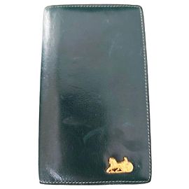 Céline Portefeuille en cuir vert Celine Vert