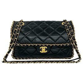 Borsa a tracolla vintage Chanel Matelassé Coco Mark Nero