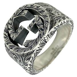 Anillo de banda plateada Gucci Interlocking G Plata