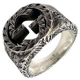 Anel Banda Arabesque Interlocking G GUCCI Prata