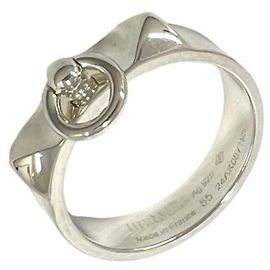 Hermès HERMES Anello Collier de Chien Silver Band Ring Argento