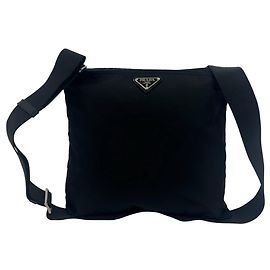 Prada Triangle Logo Hardware Nylon Mini Shoulder Bag Black