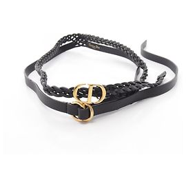 Cinto de couro preto Christian Dior Preto