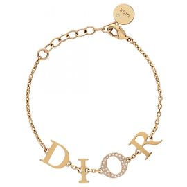 Bracelet à breloques plaqué or Christian Dior Doré