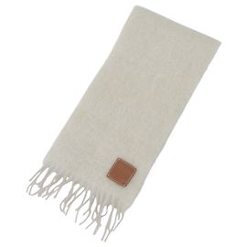Stola/Sciarpa in lana mohair Loewe Marrone Bianco