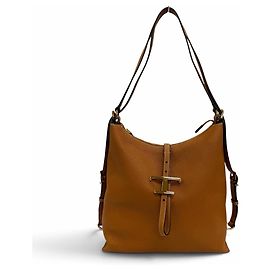 Bolsa de Ombro em Pele Tod's T Timeless Marrom