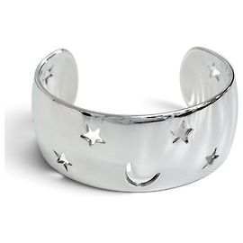 Hermès Hermes 925 Moon Star Bangle Bracelet Silvery