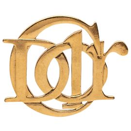 Broche Dior Gold Logo Plaqué Or Doré