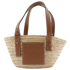 LOEWE Beige Small Raffia Basket Tote Beige