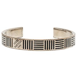 Bracciale Rigido Louis Vuitton Silver Brass Damier Colors Argento