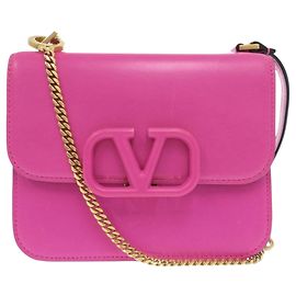 Valentino Mini Borsa a Tracolla VSling in Pelle di Vitello Liscia Rosa Rosa