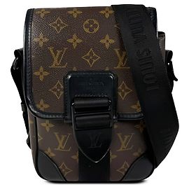 Louis Vuitton Brown Monogram Macassar Archy Messenger PM Marrone