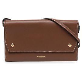 Cartera Grace con correa de cuero marrón Burberry Castaño