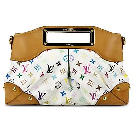 Louis Vuitton White Monogram Multicolore Judy MM Outro