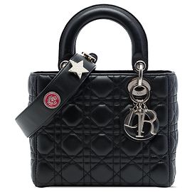 Dior Small Lambskin Cannage MyABCDior Lady Dior Noir Noir