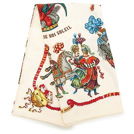 Pañuelo de seda Hermès White Les Fetes du Roi Soleil 90 Blanco Crudo