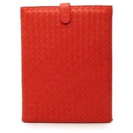Bottega Veneta Orange Nappa Intrecciato iPad Case Orange