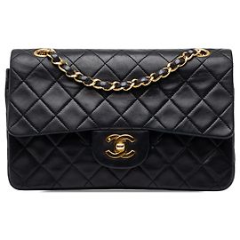 Chanel Black Small Classic Lambskin Double Flap Nero