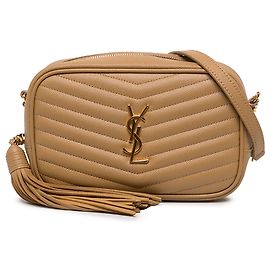 Autre Marque Borsa Lou Camera Mini Chevron Grain de Poudre Monogram Marrone Saint Laurent Marrone Marrone chiaro