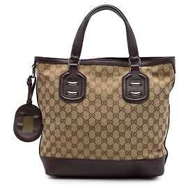 Gucci Beige GG Canvas Techno Tag Tote Beige