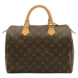 Louis Vuitton Monogram Speedy 30 Handbag Brown