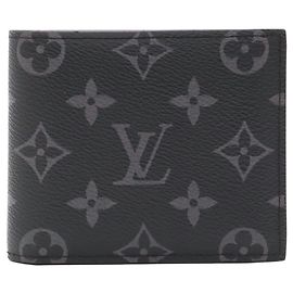 Billetera bi-fold Louis Vuitton Monogram Eclipse Castaño Negro Monograma
