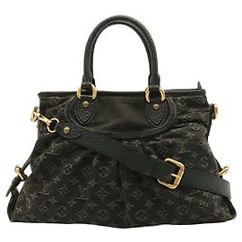 Borsa Tote Louis Vuitton Monogram Denim Neo Cavi MM Nero