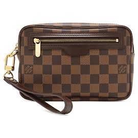 Louis Vuitton Damier Pochette Billet Macau Clutch Handbag Brown Damier ebene
