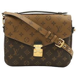 Sac à main Louis Vuitton Monogram Reverse Pochette Metis MM Marron clair Marron foncé Monogramme