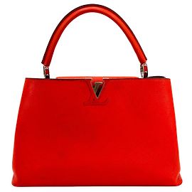 Louis Vuitton Capucines Leather MM Vermelho