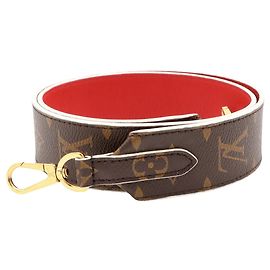 Correa para hombro Louis Vuitton Monogram Castaño Roja