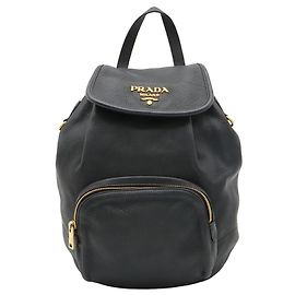 Prada Leder-Rucksack in Nero Black Schwarz