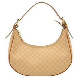 Céline Celine Macadam Half-Moon Hobo Bag Braun