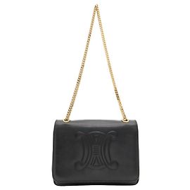 Céline Borsa a tracolla con catena Celine Macadam Triomphe Nero