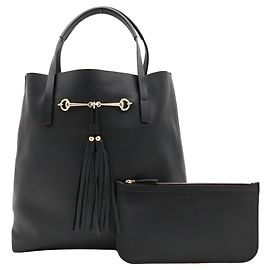 Borsa Tote GUCCI Horsebit Nero