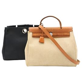 Hermès HERMES Herbag PM Handtasche Schultertasche Schwarz Andere