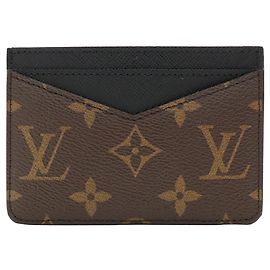 Louis Vuitton Monogram Macassar Visitenkartenetui Braun Schwarz