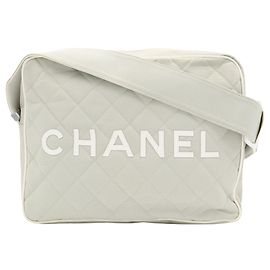 Bolsa de Ombro Chanel Sport Line Marrom Branco