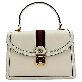 Gucci Ophidia Flap Top Handle Leather Small Branco