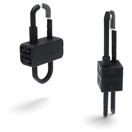 NEW GIVENCHY LOCK ASYMMETRIC MATTE BLACK EARRINGS Black