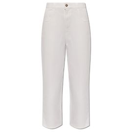 Vaqueros Moncler blancos de tiro alto y corte recto Blanco