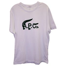 Apc T-shirt graphique logo Lacoste X A.P.C. en coton blanc Blanc