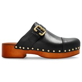 Chloé Jeannette Clogs aus schwarzem Leder Schwarz