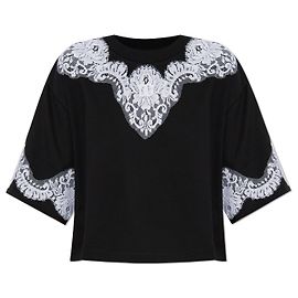 Dolce & Gabbana T-shirt com inserções de renda Preto