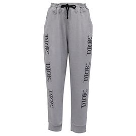 Calças de jogging Dior Logo em algodão cinzento Cinza
