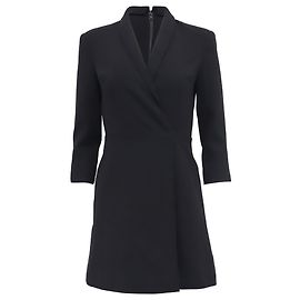 Alice + Olivia Wrap-Effect Mini Dress in Black Polyester Black