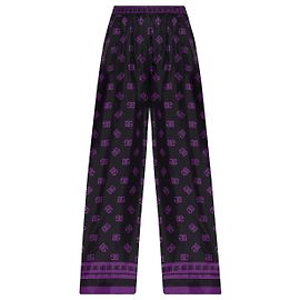 Dolce & Gabbana Seidenhose mit Monogramm Schwarz