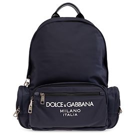 Dolce & Gabbana navy nylon backpack with logo Blue