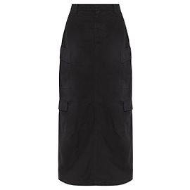 Falda maxi Balenciaga de algodón negro con bolsillos Negro